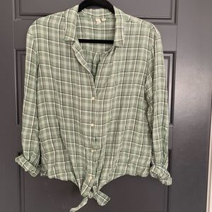 Plaid button up, long-sleeve shirt